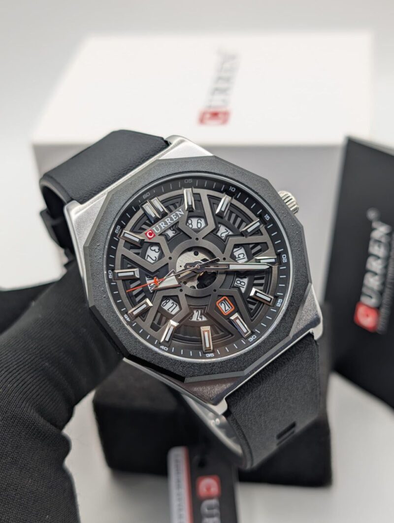 CURREN GlowMaster Skeleton Rubber Strap Watch